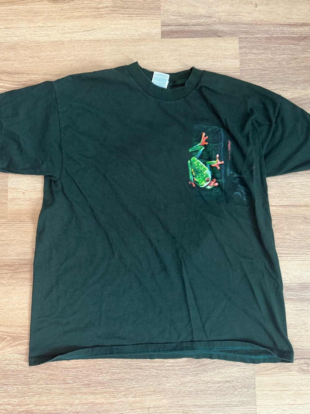 Vintage Rainforest Green Frog Graphic - Men - XL